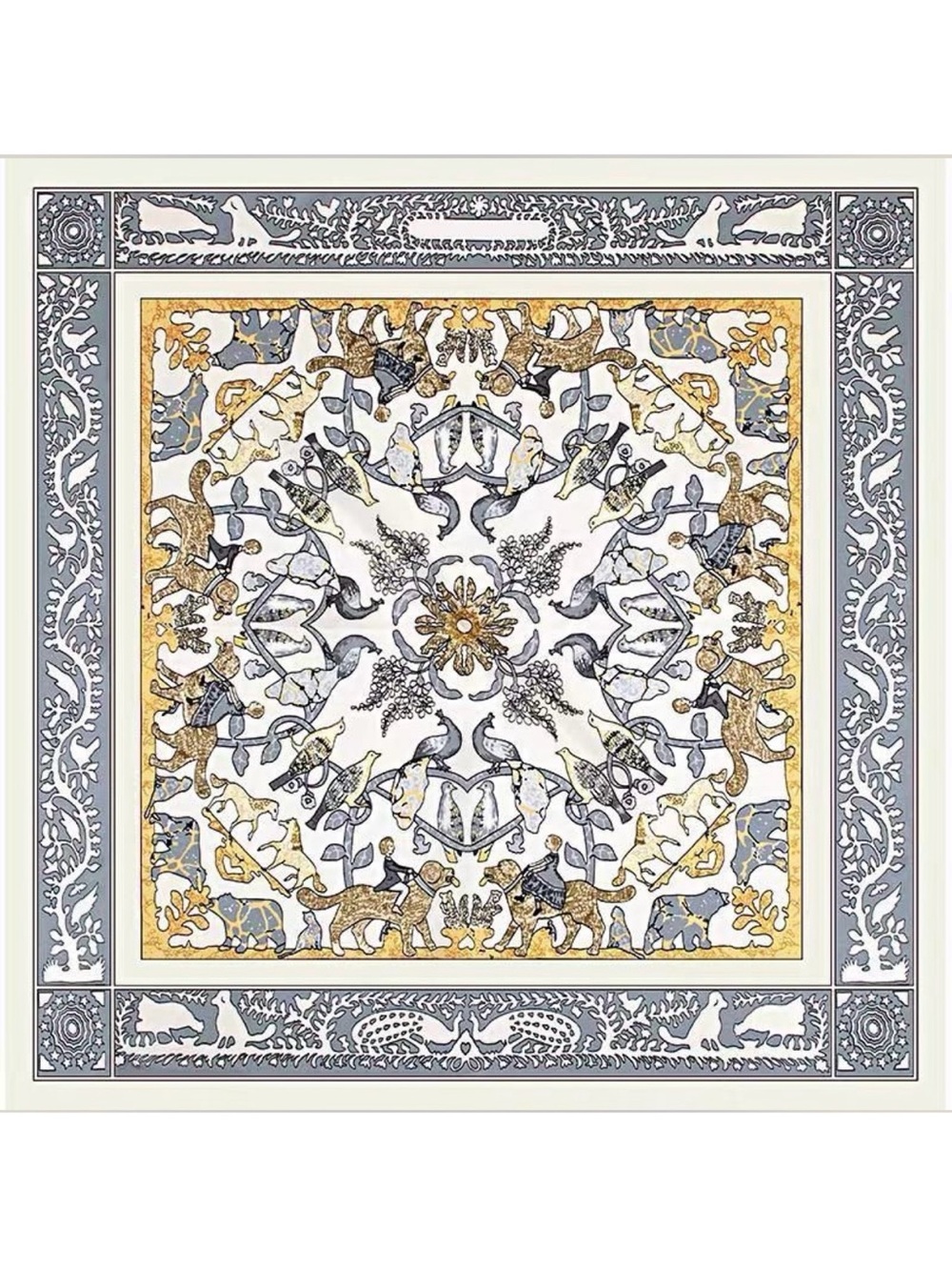 Carolina Lemke Morning Song Silk Scarf With Hand Rolled Edges - 001
